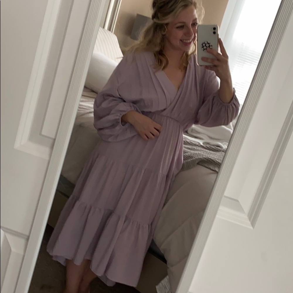 Purple maxi swing dress